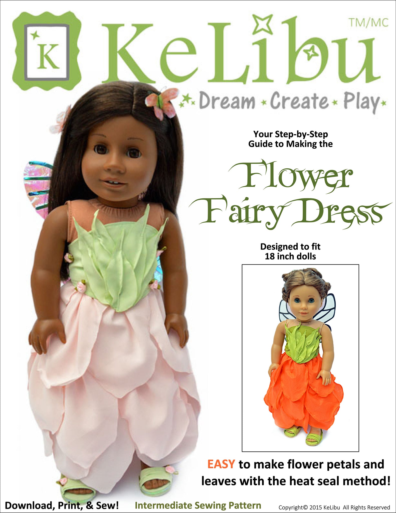 Flower Fairy Dress 18 Inch Doll Sewing Pattern Appletotes & Co. Flower Fairy Dress 18 Inch Doll Sewing Pattern Appletotes & Co.
