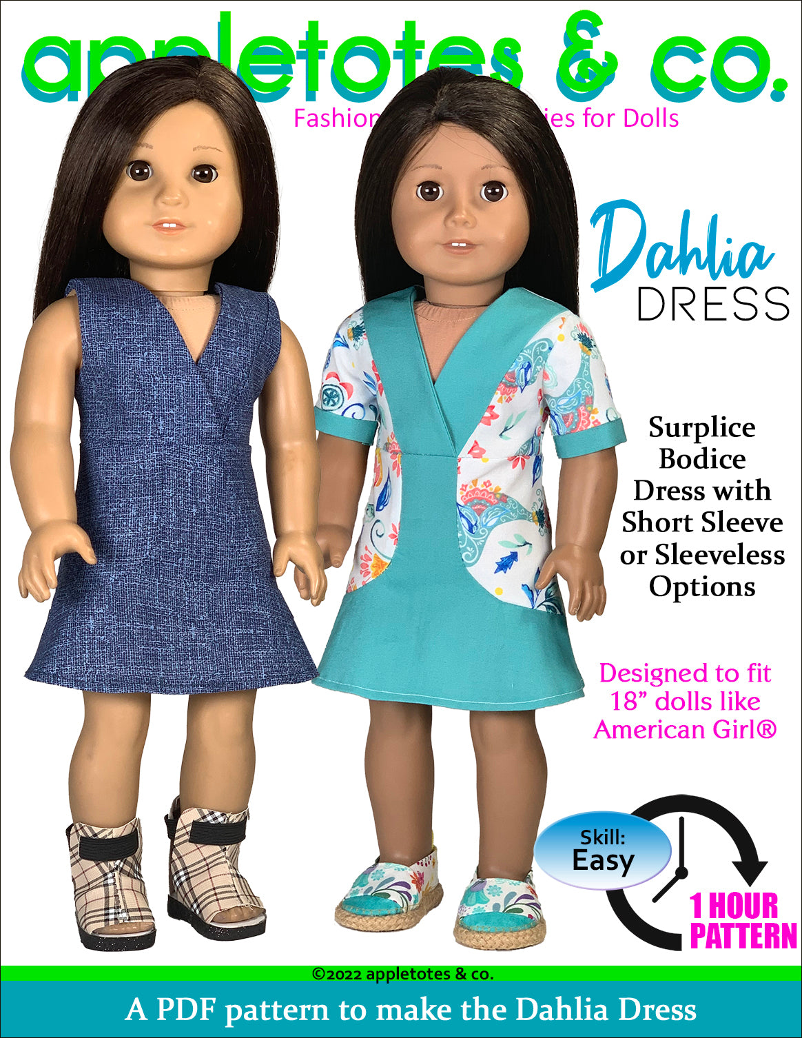 Dahlia Dress 18 Inch Doll Sewing Pattern