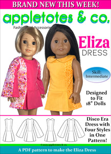 Eliza Dress 18 Inch Doll Sewing Pattern