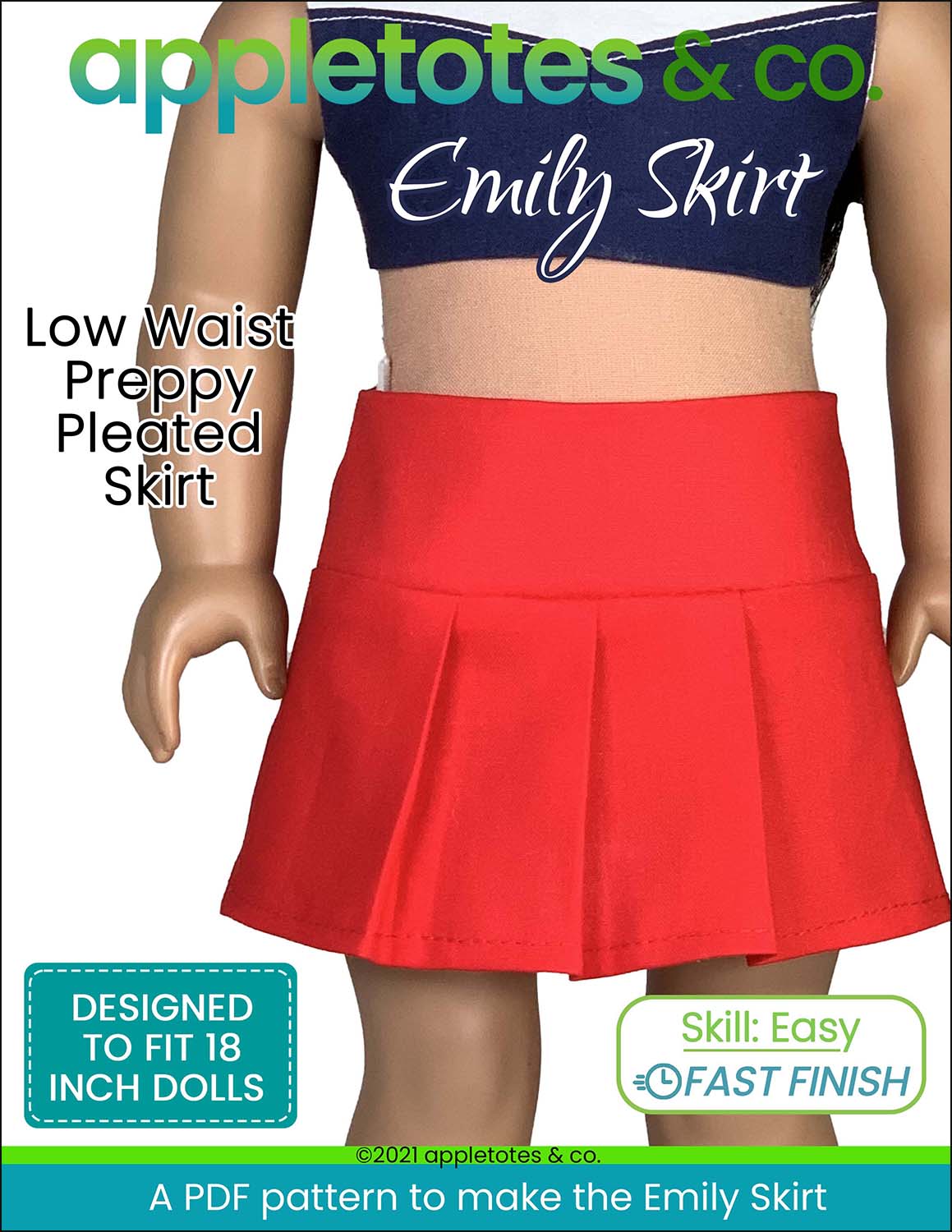 Emily Skirt 18 Inch Doll Sewing Pattern