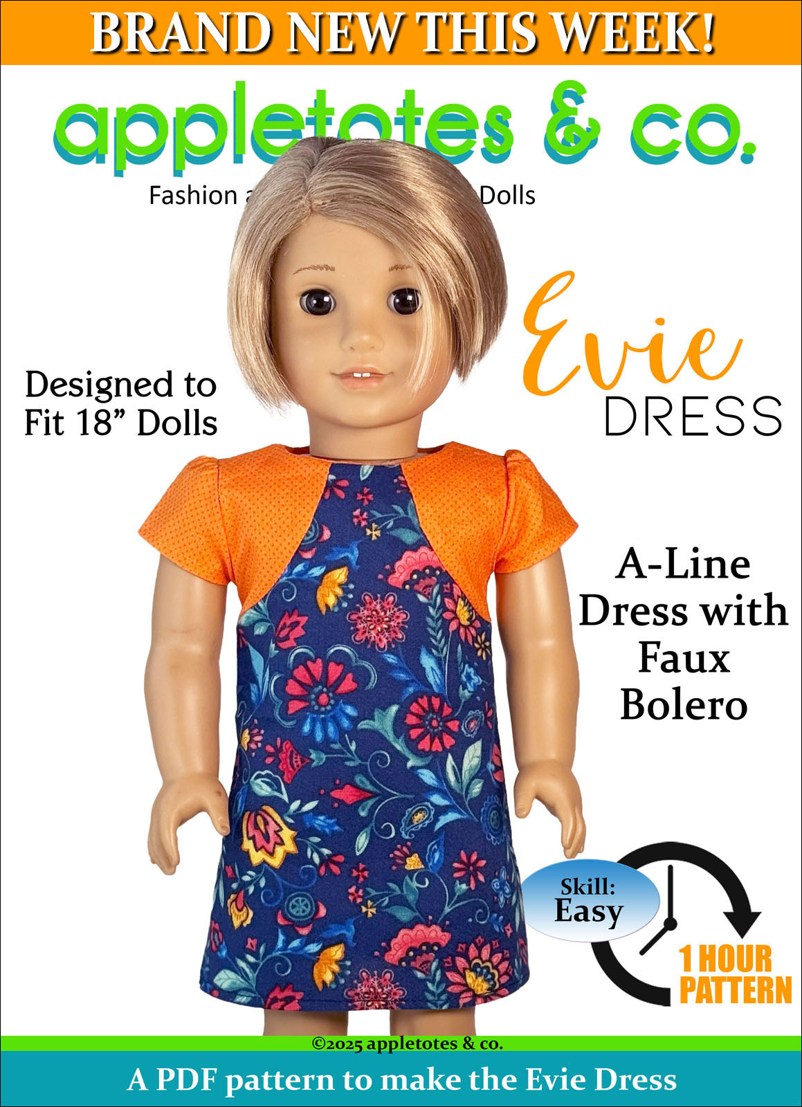 Evie Dress 18 Inch Doll Sewing Pattern