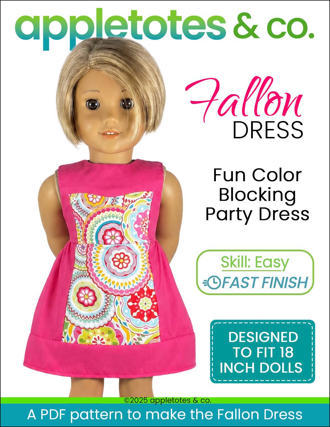 Fallon Dress 18 Inch Doll Sewing Pattern
