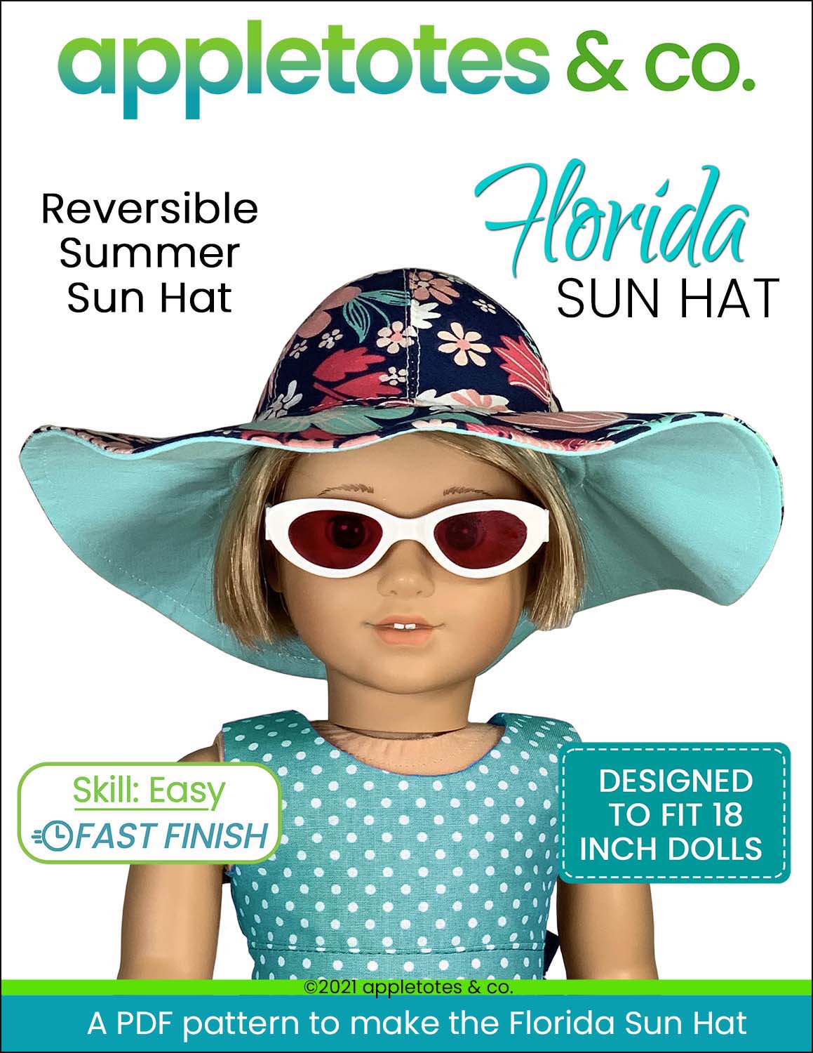 Florida Sun Hat 18 Inch Doll Pattern