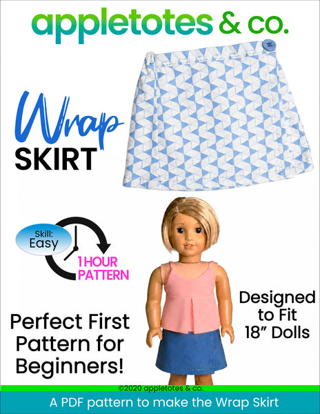 Free Wrap Skirt Sewing Pattern for 18 Inch Dolls