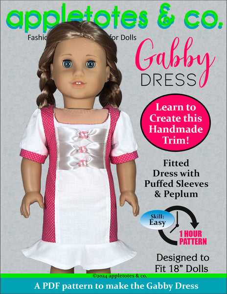 Gabby Dress 18 Inch Doll Sewing Pattern