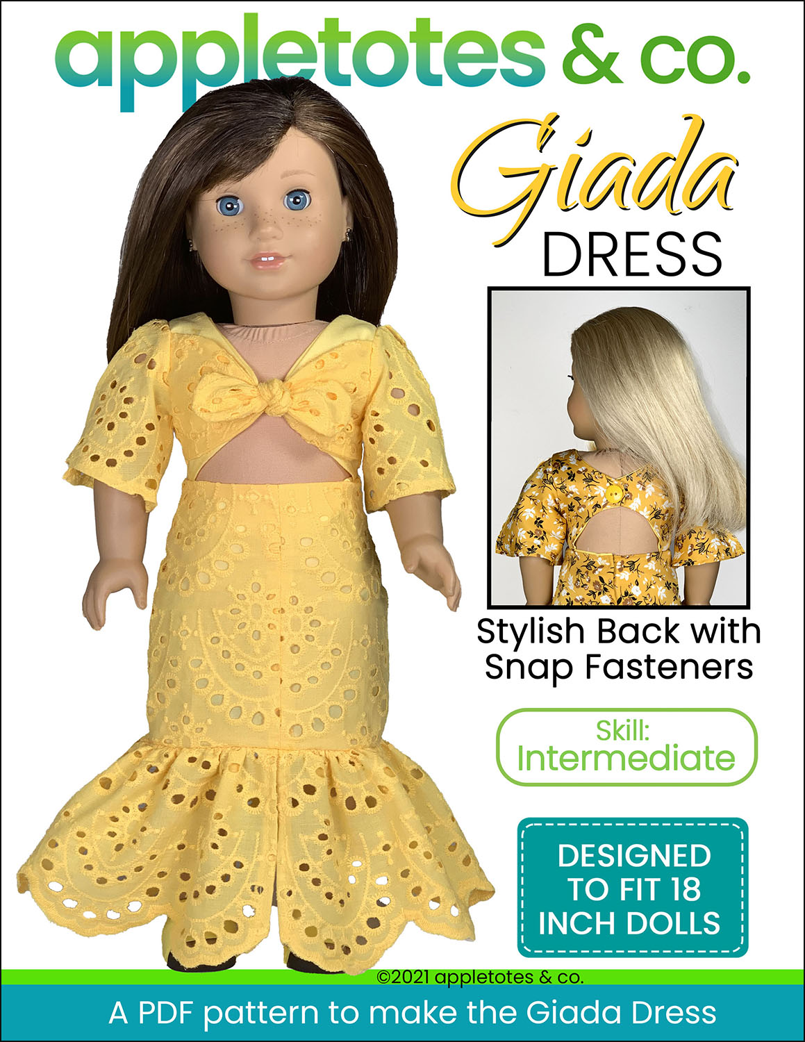 Giada Dress 18 Inch Doll Sewing Pattern