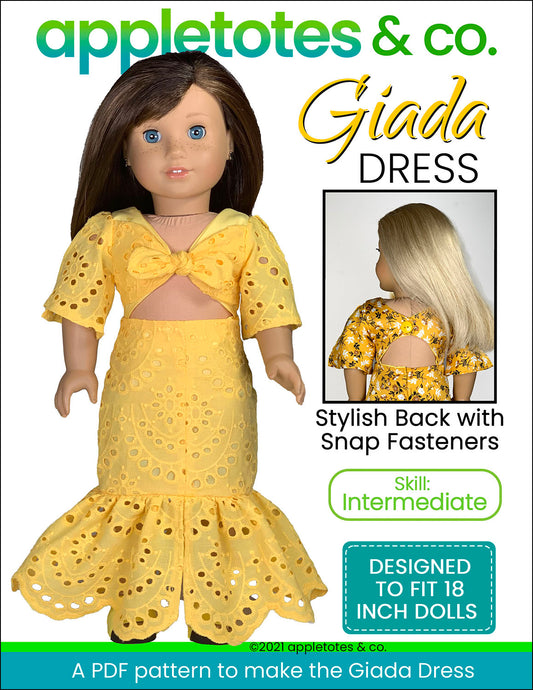 Giada Dress 18 Inch Doll Sewing Pattern