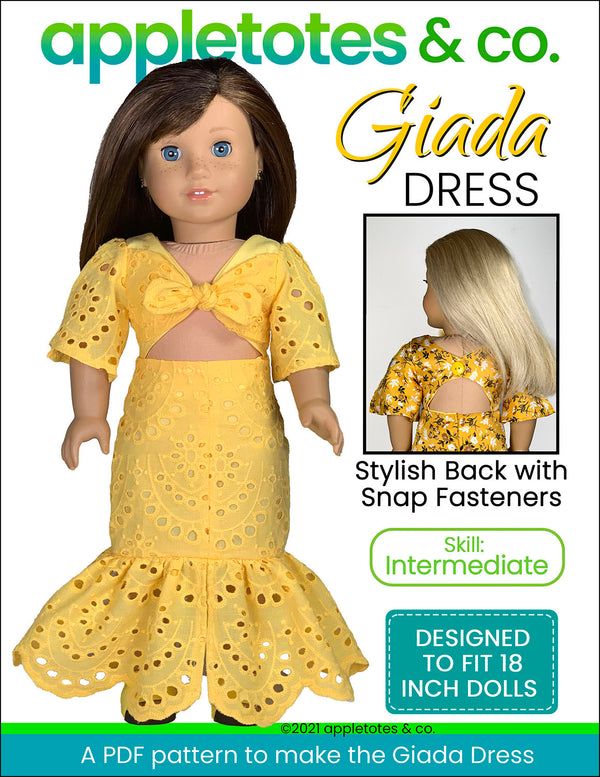Giada Dress 18 Inch Doll Sewing Pattern
