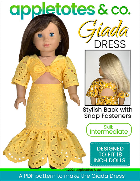 Giada Dress 18 Inch Doll Sewing Pattern