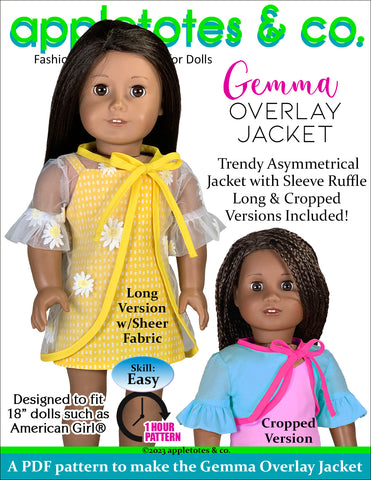 Gemma Overlay Jacket 18 Inch Doll Sewing Pattern