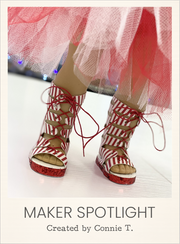 Customer-made Lace Up Gladiator Sandals Sewing Pattern for 18 Inch Dolls