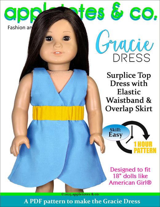 Gracie Dress 18 Inch Doll Sewing Pattern