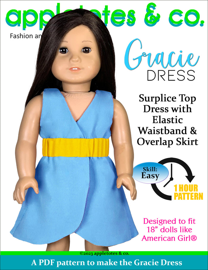 Gracie Dress 18 Inch Doll Sewing Pattern