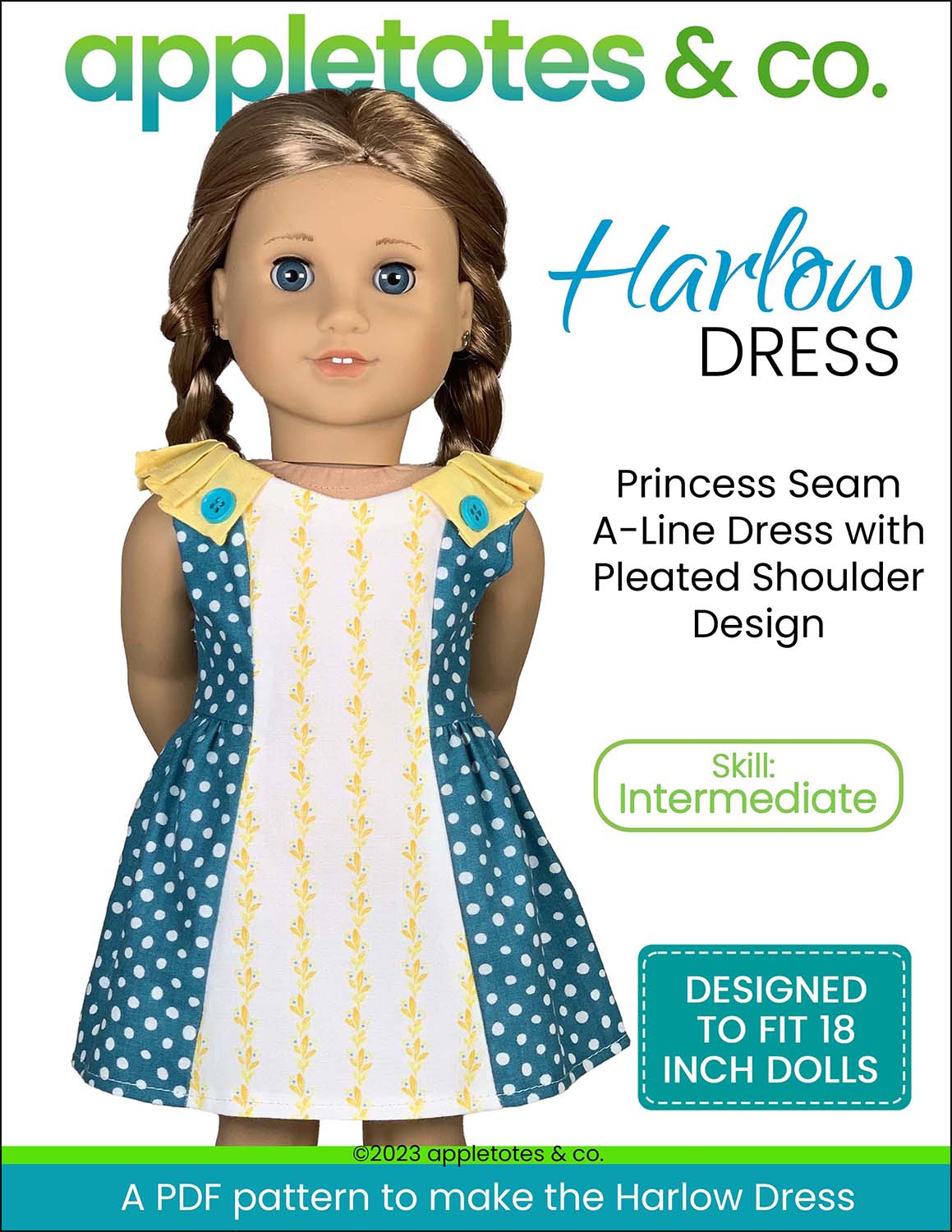 Harlow Dress 18 Inch Doll Sewing Pattern