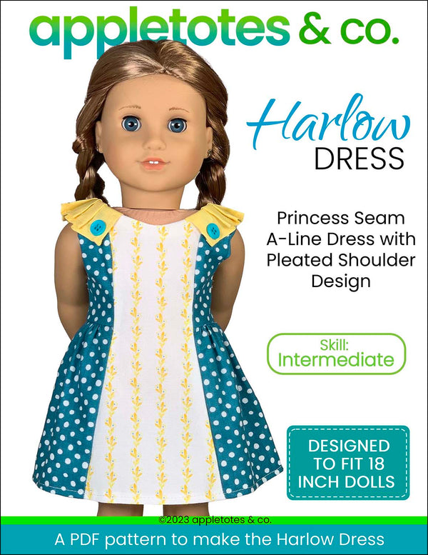 Harlow Dress 18 Inch Doll Sewing Pattern