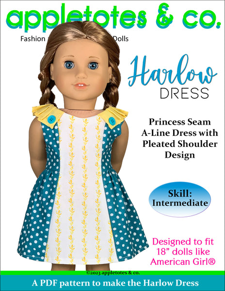 Harlow Dress 18 Inch Doll Sewing Pattern