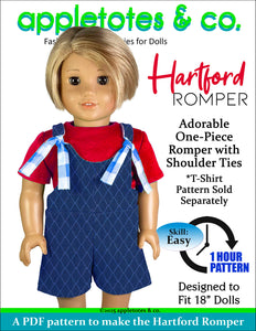 Hartford Romper 18 Inch Doll Sewing Pattern