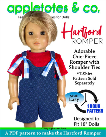 Hartford Romper 18 Inch Doll Sewing Pattern