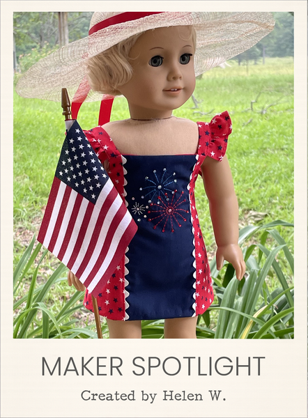 Helena Dress Top Combo 18 Inch Doll Sewing Pattern