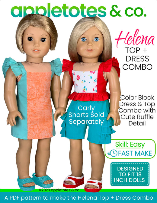 Helena Dress Top Combo 18 Inch Doll Sewing Pattern
