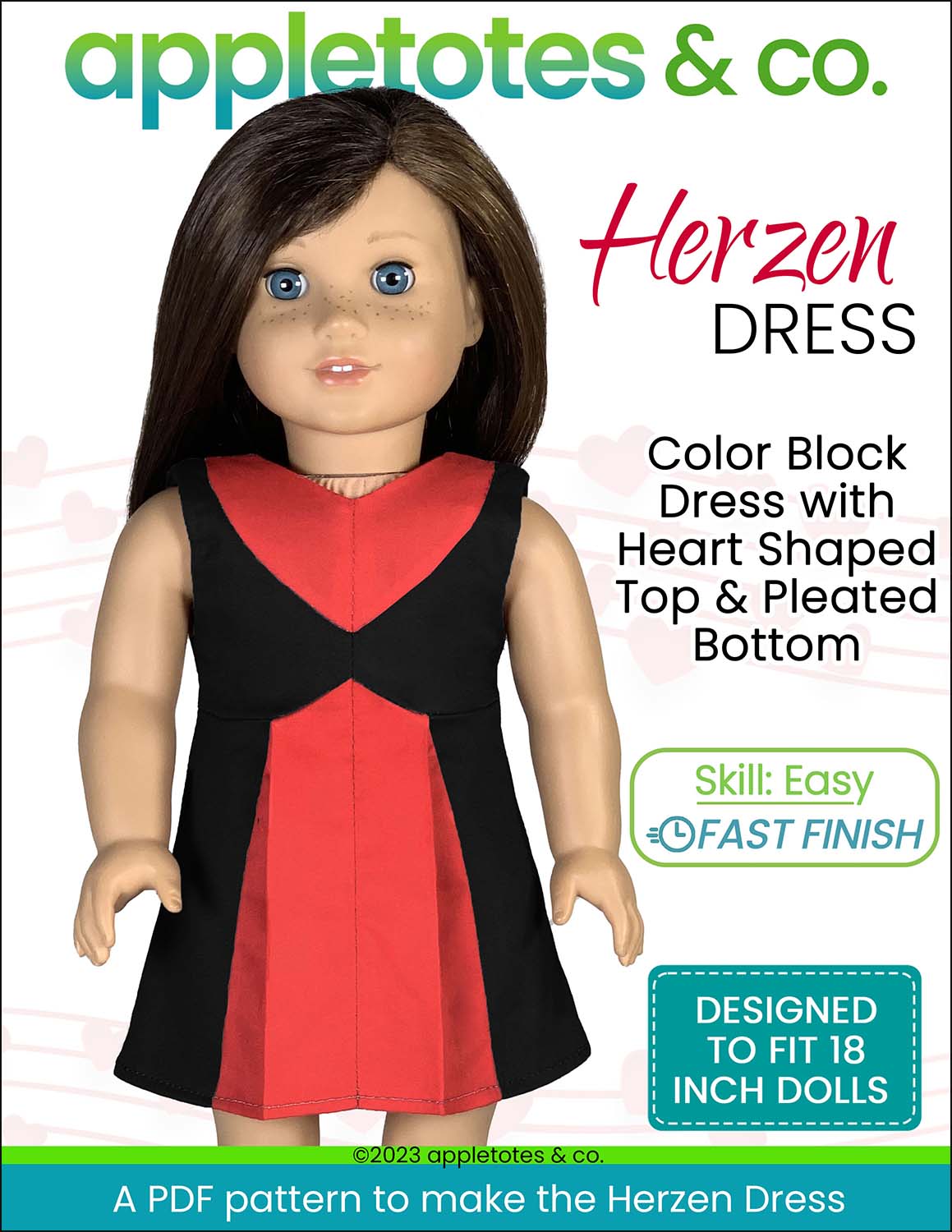 Herzen Dress 18 Inch Doll Sewing Pattern