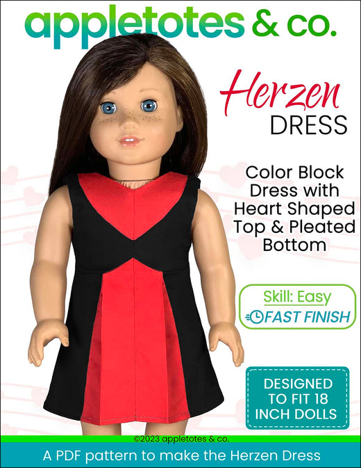 Herzen Dress 18 Inch Doll Sewing Pattern