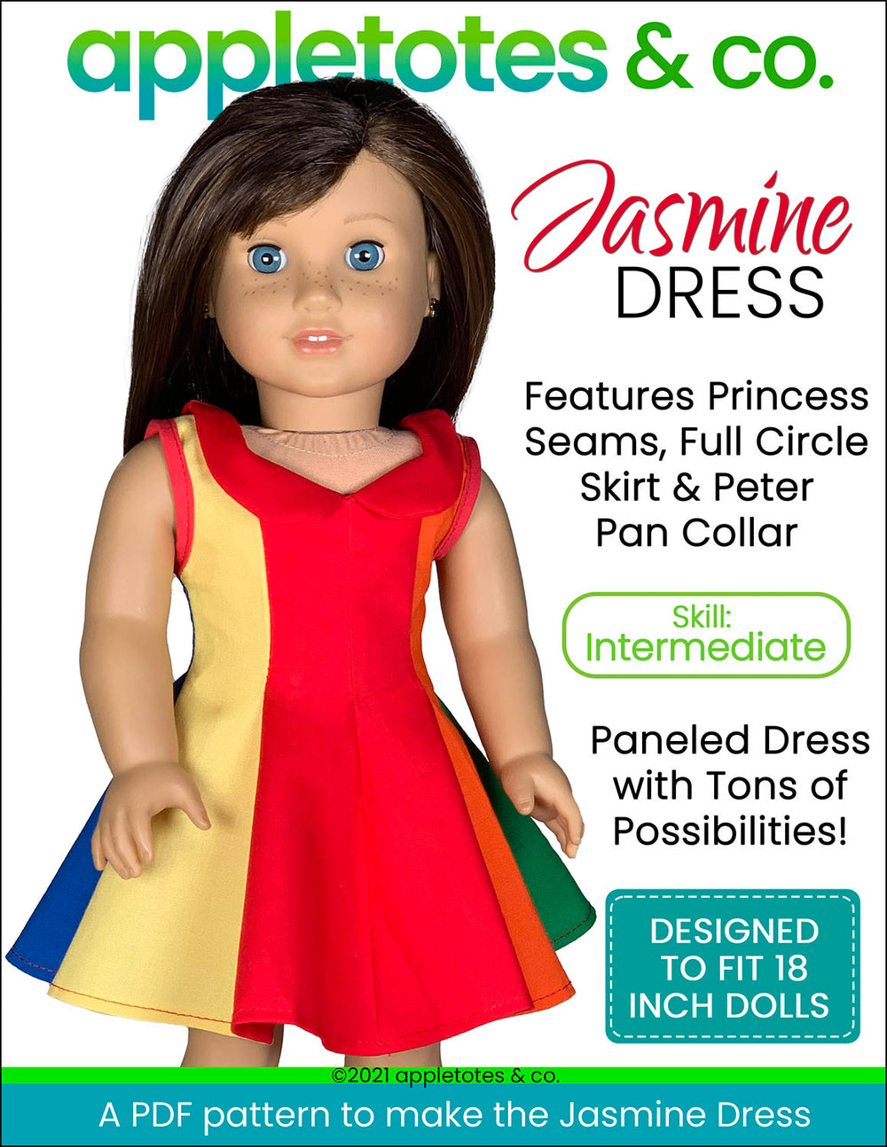 Jasmine Dress 18 Inch Doll Sewing Pattern