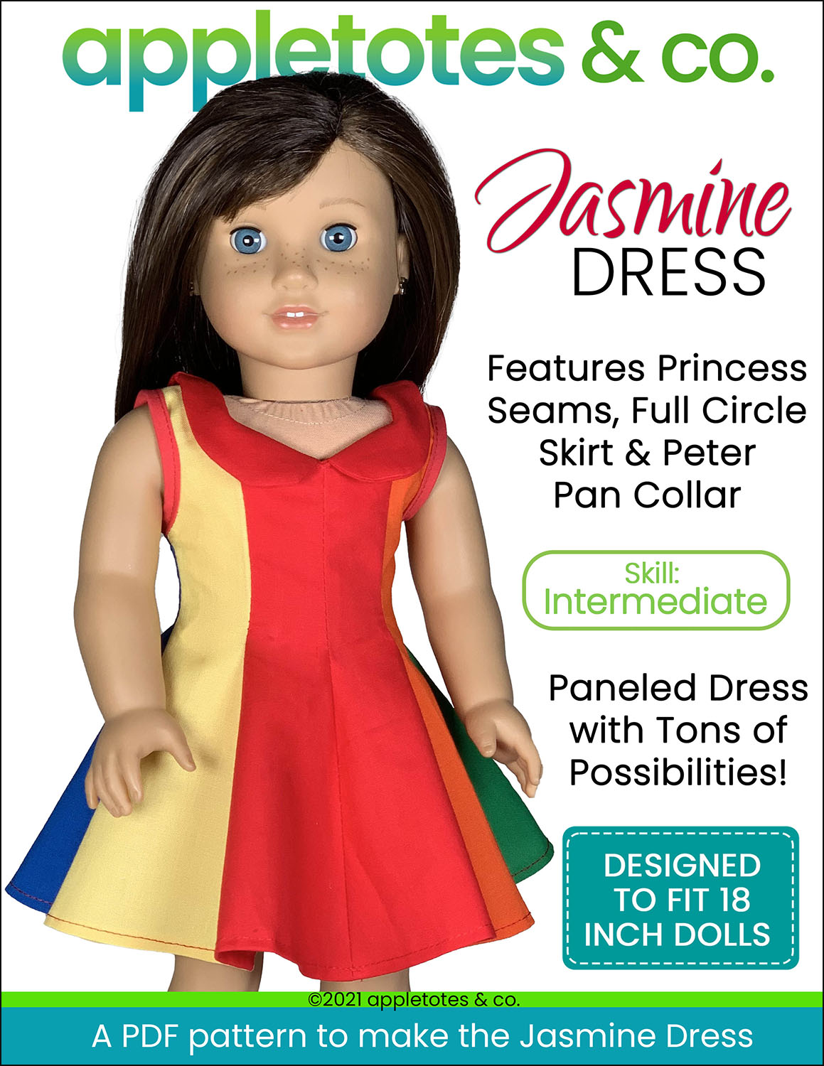 Jasmine Dress 18 Inch Doll Sewing Pattern
