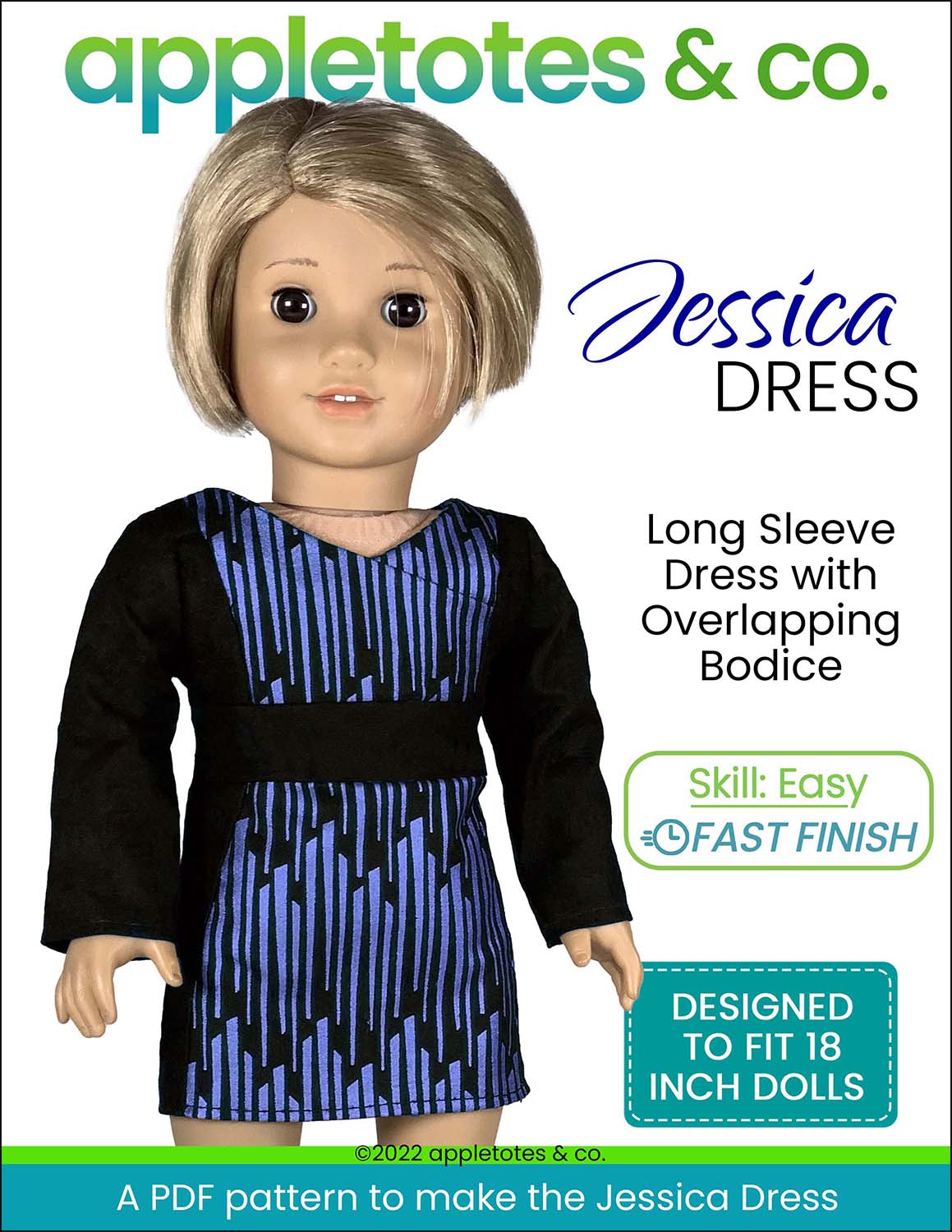 Jessica Dress 18 Inch Doll Sewing Pattern