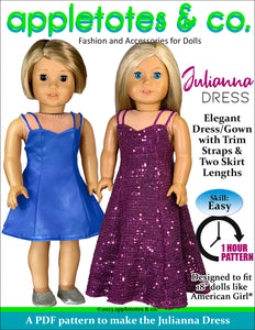Julianna Dress 18 Inch Doll Sewing Pattern Appletotes & Co. Julianna Dress 18 Inch Doll Sewing Pattern Appletotes & Co.
