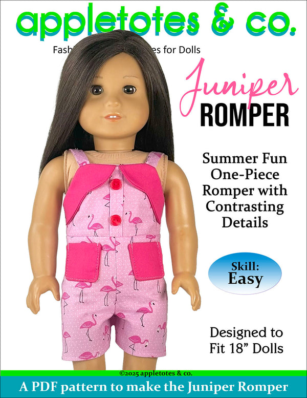 Juniper Romper 18 Inch Doll Sewing Pattern