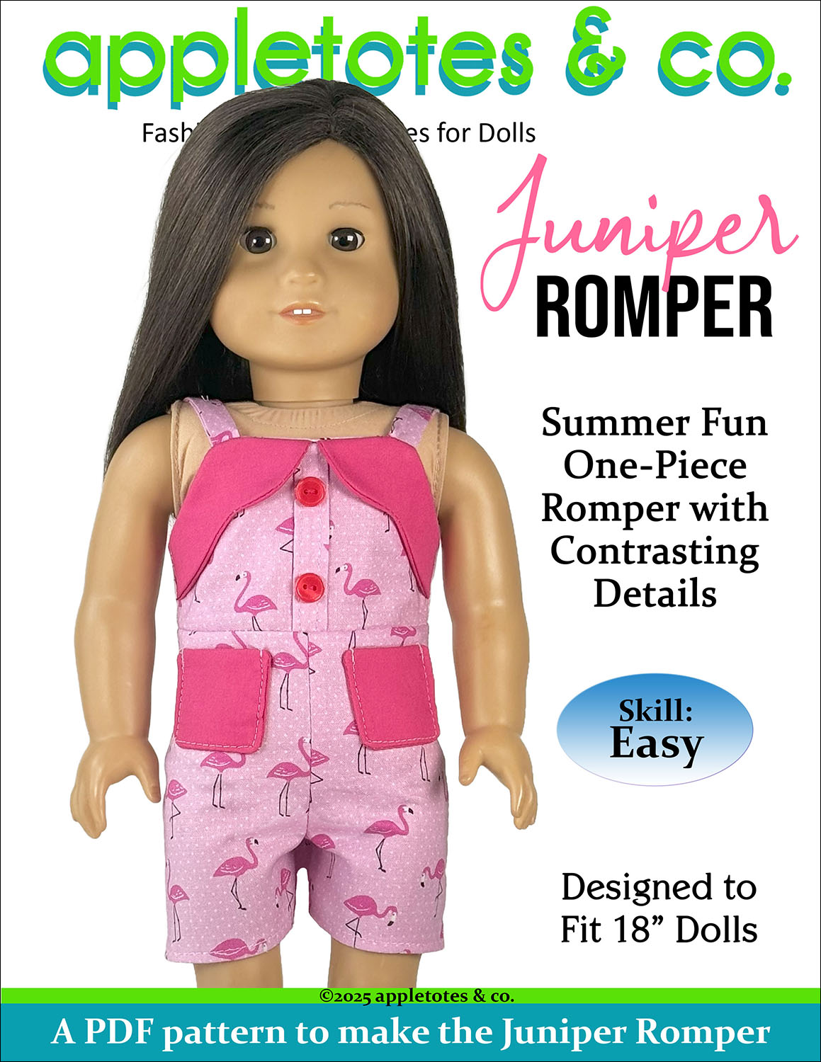 Juniper Romper 18 Inch Doll Sewing Pattern
