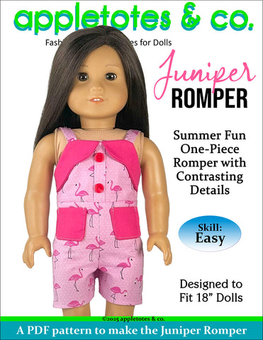 Juniper Romper 18 Inch Doll Sewing Pattern