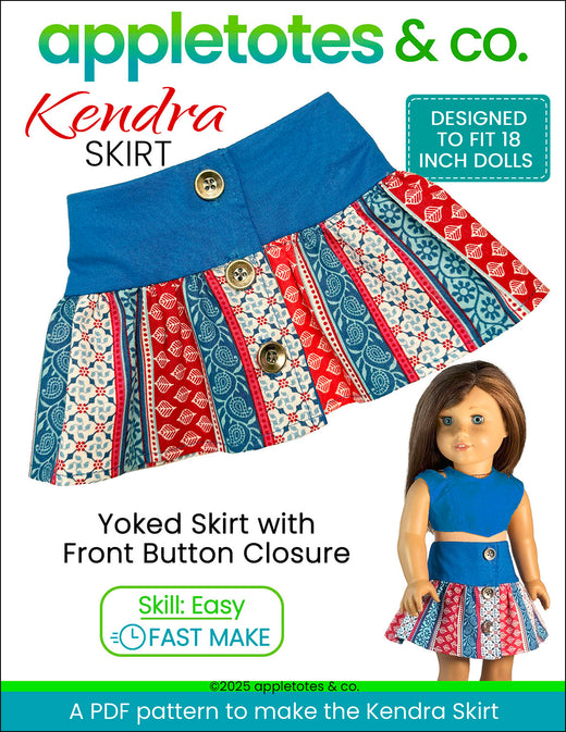 Kendra Skirt 18 Inch Doll Sewing Pattern