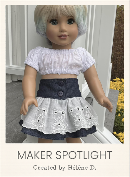 Kendra Skirt 18 Inch Doll Sewing Pattern
