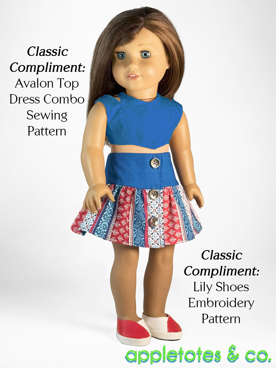 スカート design draw skirt eye contact Kendra Skirt 18 Inch Doll Sewing Pattern – Appletotes & Co.