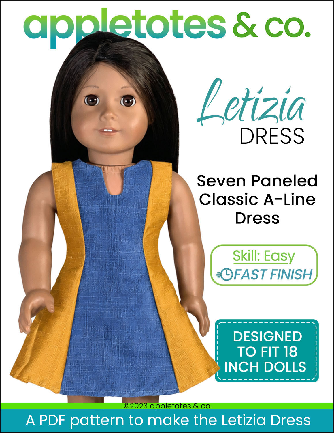 Letizia Dress 18 Inch Doll Sewing Pattern