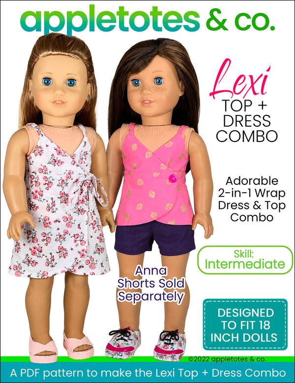 Lexi Top + Dress 18 Inch Doll Sewing Pattern