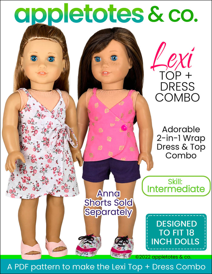 Lexi Top + Dress 18 Inch Doll Sewing Pattern