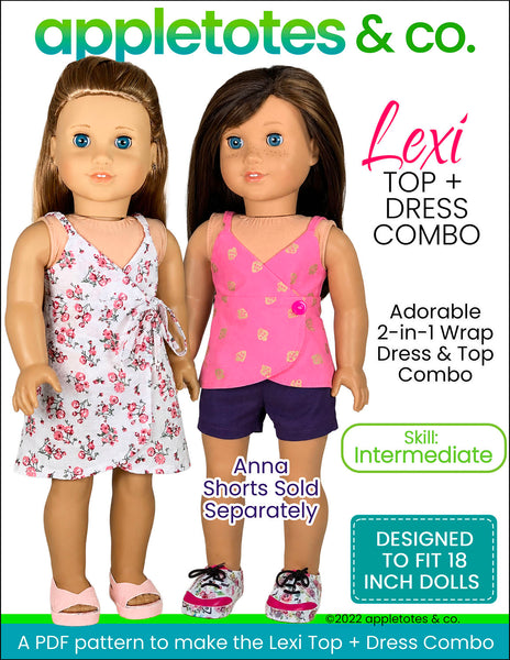 Lexi Top + Dress 18 Inch Doll Sewing Pattern