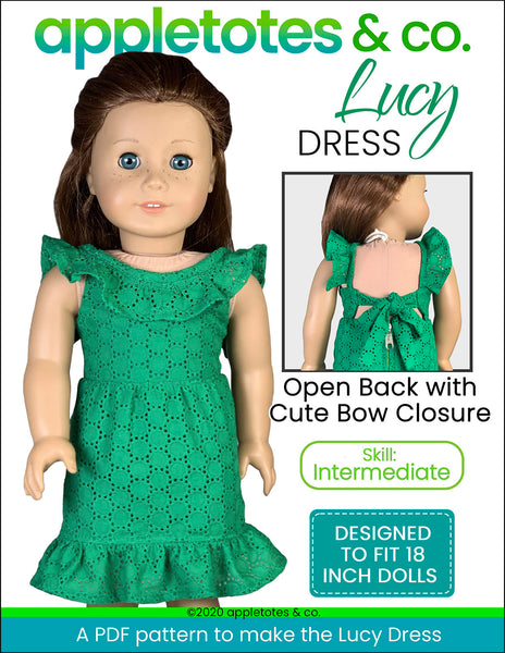 Lucy Dress Sewing Pattern for 18 Inch Dolls
