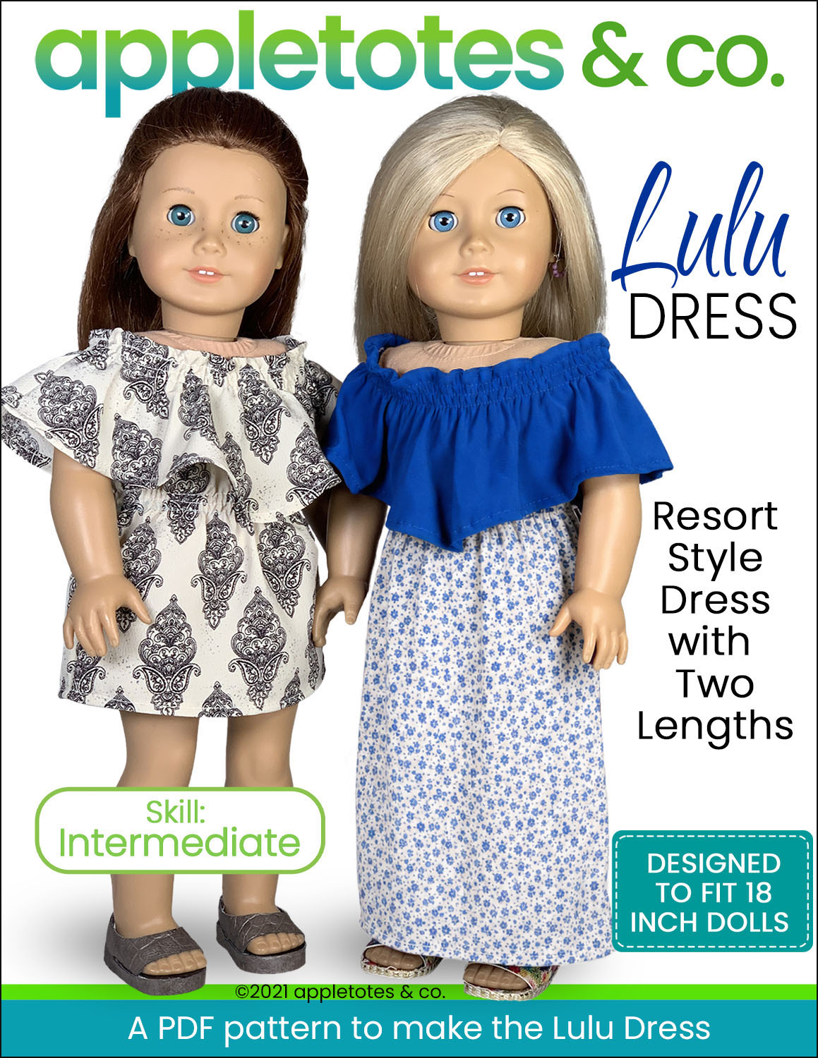 Lulu Dress 18 Inch Doll Sewing Pattern