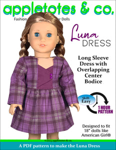 Free Doll Clothes Patterns: 15 Inch Doll's Gingham Dress Sewing Tutorial  Video with Sewing Patterns 