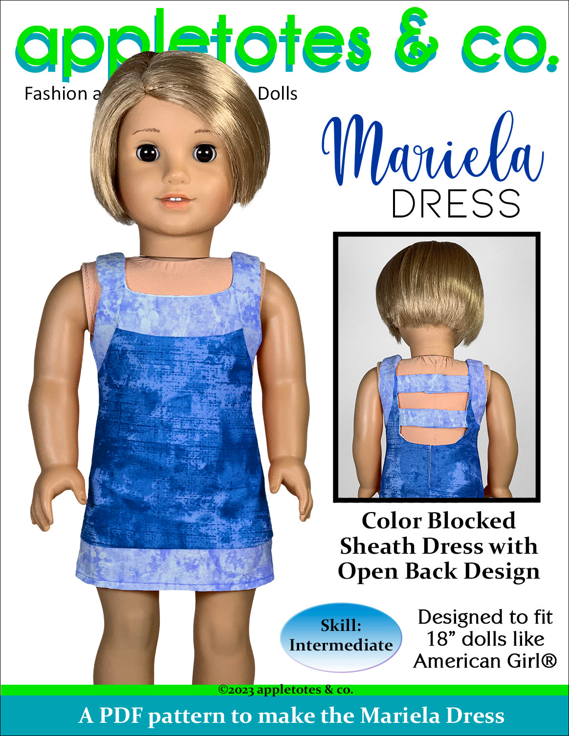 Mariela Dress 18 Inch Doll Sewing Pattern – Appletotes & Co.