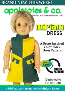 Miriam Dress 18 Inch Doll Sewing Pattern
