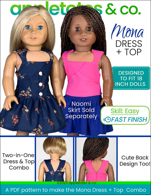 Mona Dress Top Combo 18 Inch Doll Sewing Pattern