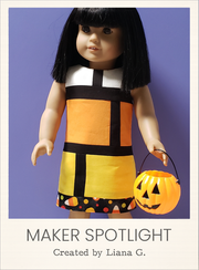 Customer-made Mondrian Dress Sewing Pattern for 18 Inch Dolls