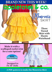 Monrovia Skirt 18 Inch Doll Sewing Pattern