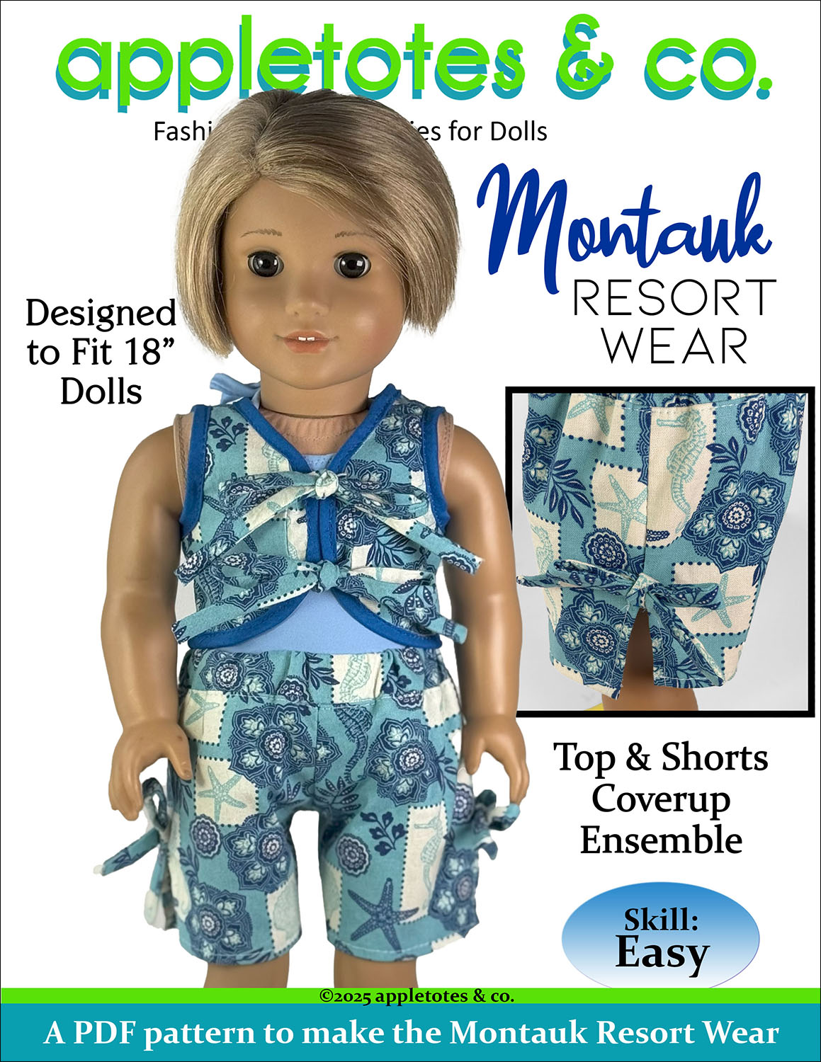 Montauk Resort Wear 18 Inch Doll Sewing Pattern