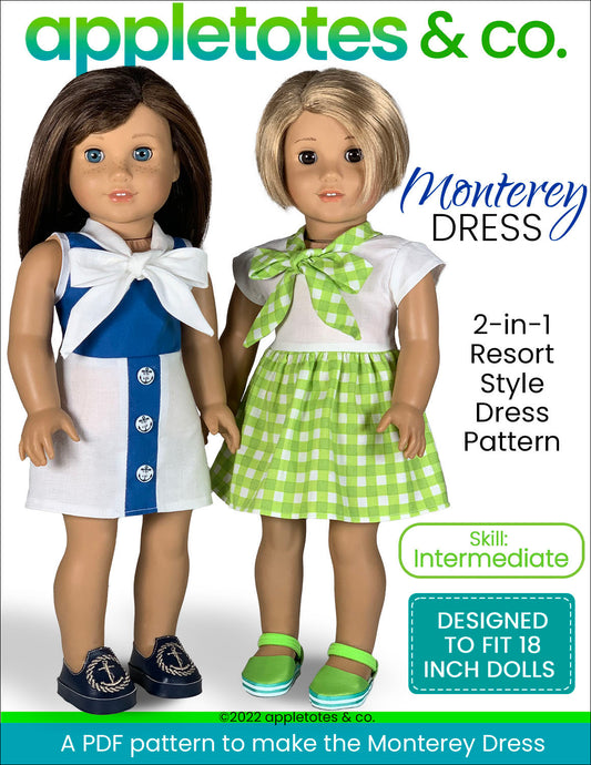 Monterey Dress 18 Inch Doll Sewing Pattern